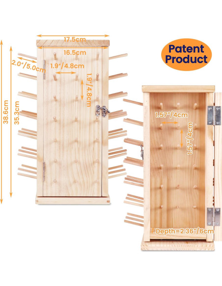 Soporte de Hilo de Madera Rotatorio 360 129 Bobinas Nuevo brothread