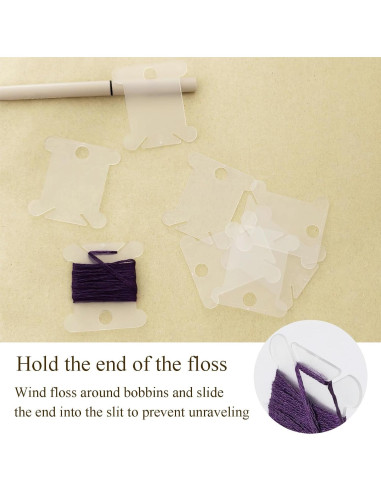 150 Bobinas de Hilo de Bordado Plástico SATONBEYI Transparentes