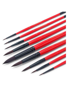 Juego de Pinceles Redondos Transon 9 Piezas Sintéticos para Pintura