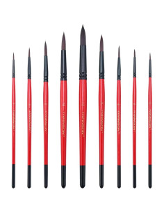 Juego de Pinceles Redondos Transon 9 Piezas Sintéticos para Pintura 2