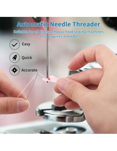 12 Piezas Enhebrador de Agujas Automático QWLWBU Boca de Pez