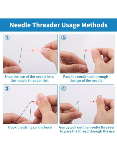 12 Piezas Enhebrador de Agujas Automático QWLWBU Boca de Pez