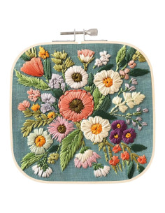 Aros de Bordado Cuadrados PATIKIL 16x16 cm de Bambú