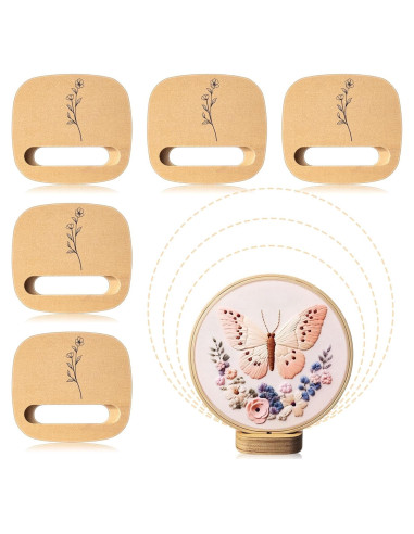 Soporte para Aro de Bordado Juexica 5 Pcs Madera 7.6x7 cm