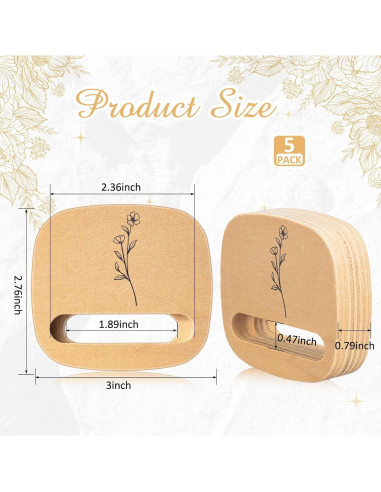 Soporte para Aro de Bordado Juexica 5 Pcs Madera 7.6x7 cm