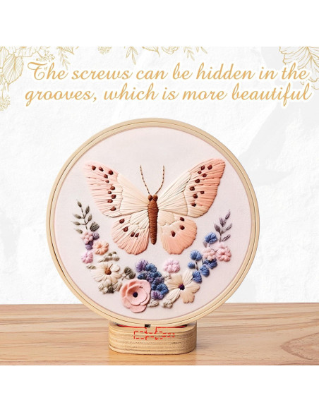 Soporte para Aro de Bordado Juexica 5 Pcs Madera 7.6x7 cm