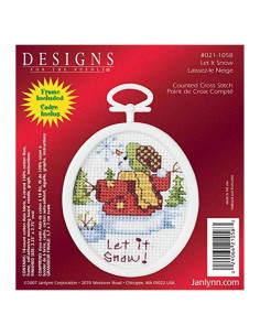 Kit de Punto de Cruz Contado Janlynn Deja que Nieve 5x7 cm
