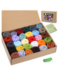 Kit de Fieltro con Aguja ZXIIXZ 30 Colores 300g Manualidades