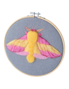 Kit de Aguja de Fieltro Polilla Arce Rosada - Manualidades para Principiantes