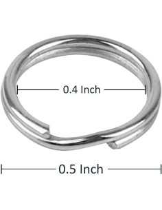Pawfly 100 Anillos de Llave Divididos 1.27 cm Acero Inoxidable 2