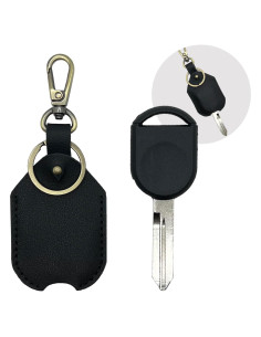 Funda de Llave de Cuero Genuino para Ford - Soporte y Llavero