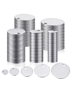 Etiquetas Metálicas Redondas Blulu 100 Pcs Acero Inoxidable