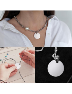 Etiquetas Metálicas Redondas Blulu 100 Pcs Acero Inoxidable 2