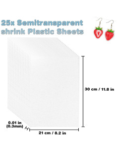 25 Hojas de Plástico Retráctil Imprimible Meecuppa 21x30cm 2