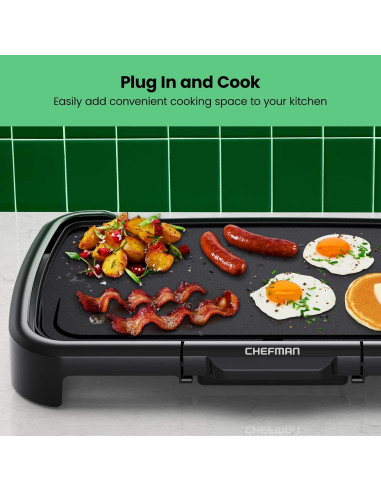 Plancha Eléctrica Chefman 10x20cm Antiadherente con Control