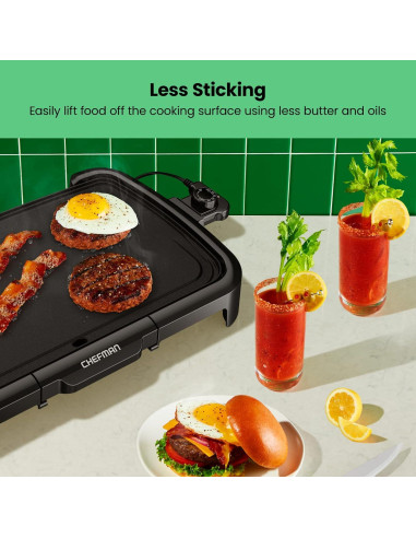Plancha Eléctrica Chefman 10x20cm Antiadherente con Control