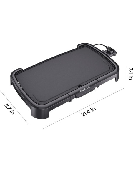 Plancha Eléctrica Chefman 10x20cm Antiadherente con Control