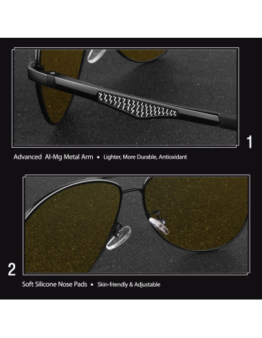 Gafas de Sol GQUEEN Polarizadas Estilo Militar 62mm