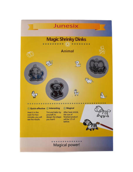 Hoja de encogimiento de calor Hozee 8 Piezas Animales Bricolaje Hoja de encogimiento de calor Hozee 8 Piezas Animales Bricolaje