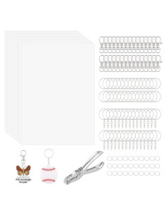 Kit de Llaveros DIY Motroce 141 Piezas con Papel Retráctil