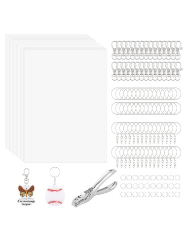 Kit de Llaveros DIY Motroce 141 Piezas con Papel Retráctil