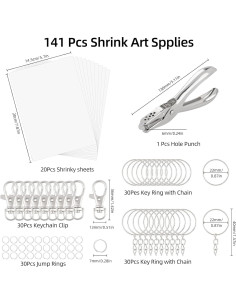 Kit de Llaveros DIY Motroce 141 Piezas con Papel Retráctil 2