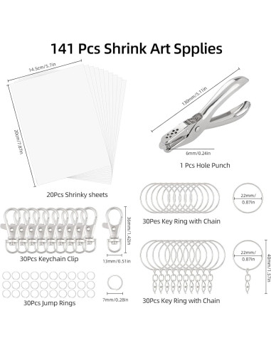 Kit de Llaveros DIY Motroce 141 Piezas con Papel Retráctil