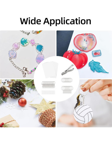 Kit de Llaveros DIY Motroce 141 Piezas con Papel Retráctil