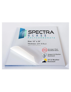 Hoja de Policarbonato Transparente 30x60 cm Spectra Glass