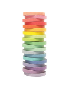 Juego de Washi Tape 20 Rollos 7.5 mm Arcoíris para Manualidades