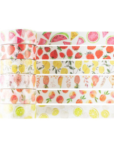 Set de 6 Rollos de Cinta Washi YUBBAEX 15mm Frutas Frescas 2