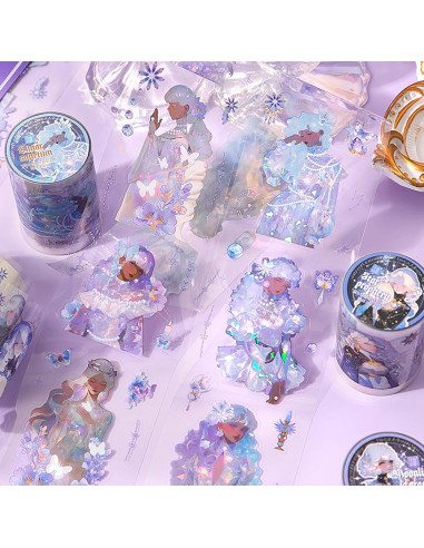 6 Rollos de Cinta de PET Auguro para Journaling y Scrapbooking