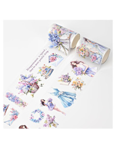 Juego de Washi Tape Valtiner 6.03 cm x 2 m - Chicas y Flores