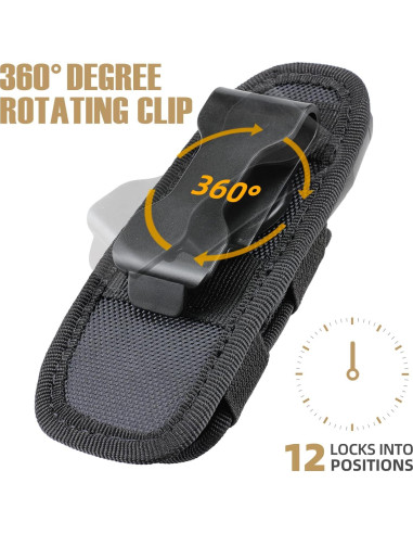 Funda de Linterna Táctica LIVANS con Clip y Soporte 360