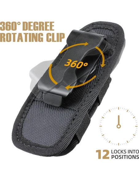 Funda de Linterna Táctica LIVANS con Clip y Soporte 360