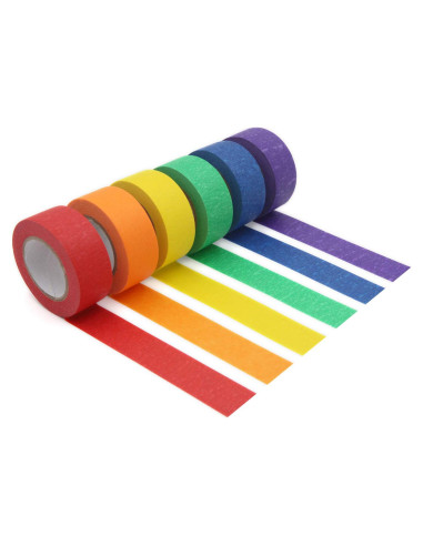 Cinta de Enmascarar de Colores Feeke - 6 Rollos 2.4cm x 12m