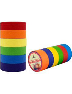 Cinta de Enmascarar de Colores Feeke - 6 Rollos 2.4cm x 12m 2