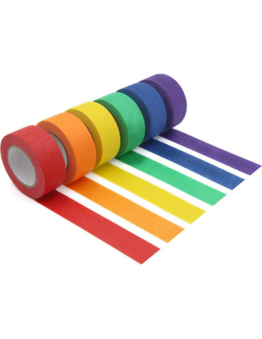 Cinta de Enmascarar de Colores Feeke - 6 Rollos 2.4cm x 12m