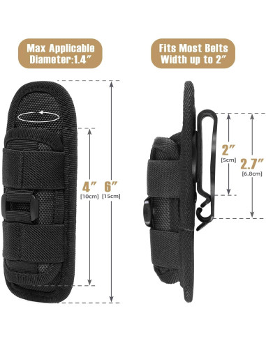 Funda de Linterna Táctica LIVANS con Clip y Soporte 360