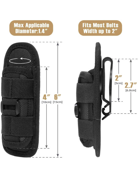 Funda de Linterna Táctica LIVANS con Clip y Soporte 360