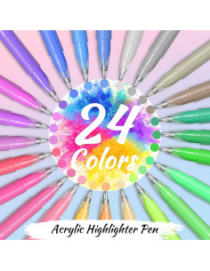 Set de 24 Bolígrafos de Gel Acrílico InkSlick Multicolor 1.0mm 2