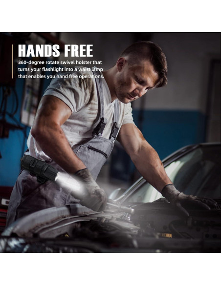 Funda de Linterna Táctica LIVANS con Clip y Soporte 360