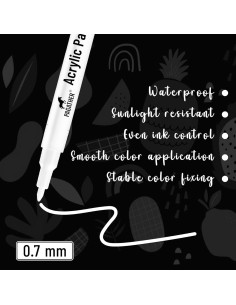 Marcadores de Pintura Acrílica Blanca Pagather 0.7mm Paquete de 6 2
