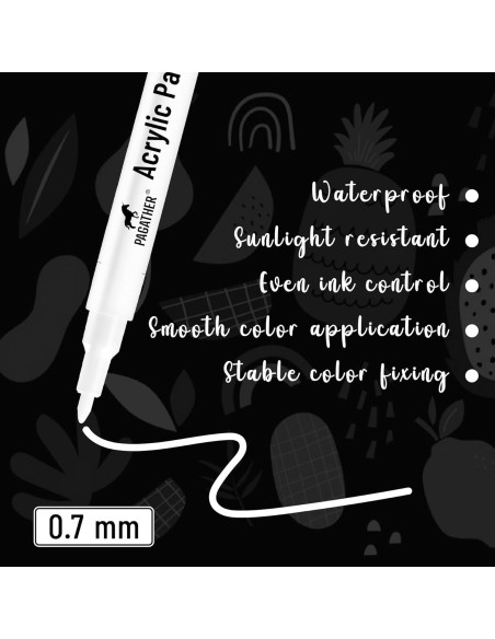 Marcadores de Pintura Acrílica Blanca Pagather 0.7mm Paquete de 6