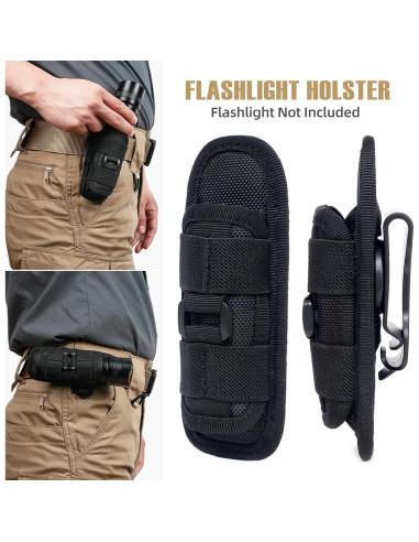 Funda de Linterna Táctica LIVANS con Clip y Soporte 360