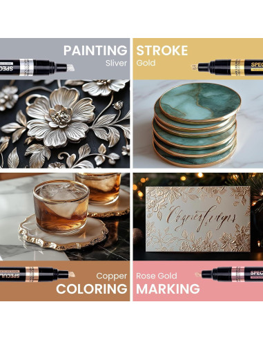 Marcadores Cromados Resiners 4 Colores 2-5mm para Resina