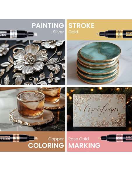 Marcadores Cromados Resiners 4 Colores 2-5mm para Resina