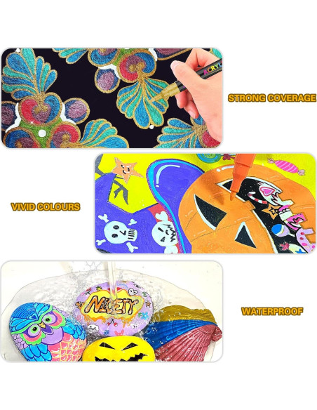 Marcadores de Pintura Acrílica NICETY 136 Colores Punta Fina