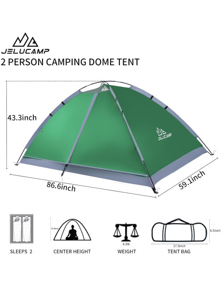 Tienda de Camping JELUCAMP JLP-TENT-8847 para 2 Personas