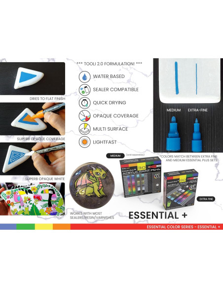 Marcadores de Pintura Acrílica TOOLI-ART 30 Colores Extra Fino